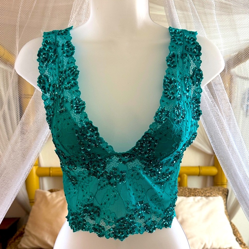 Marciano Lace Embellished Crop Corset Top
